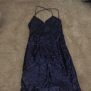 Hello Molly Navy Sequin Mini Dress